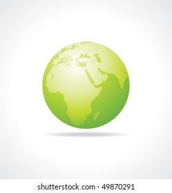 vector green earth on a white background