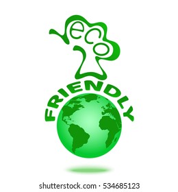 Vector Green Earth planet ECO FRIENDLY Label, Logo, icon