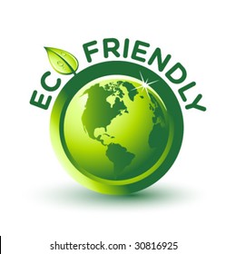 Vector Green ECO FRIENDLY Label