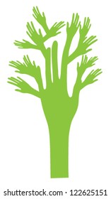vector green Eco hand tree