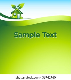 vector GREEN eco house with place for your text 2
