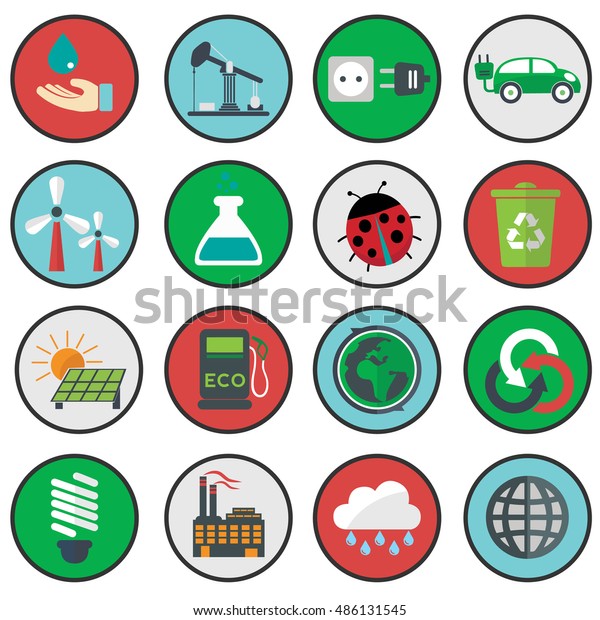 Vector green eco icons\
ecology.