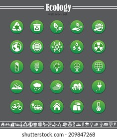 vector green eco icons set