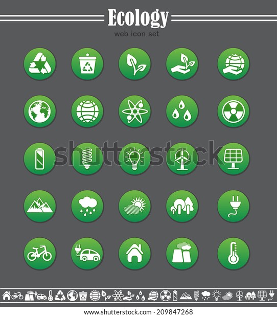vector green eco icons\
set