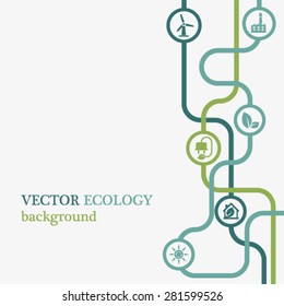 Vector green ecology background illustration