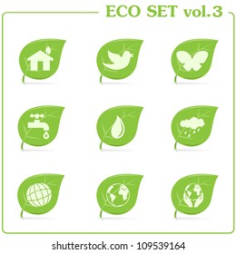 Vector green ecology icon set. Vol. 3
