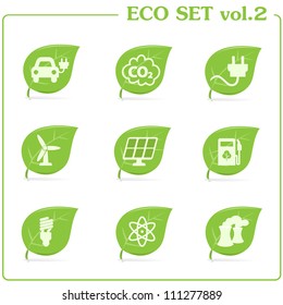 Vector green ecology icon set. Vol. 2