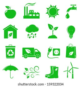 Vector green ecology icons