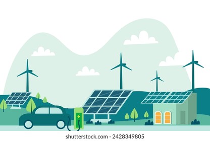 vector green energy industry concept illustration