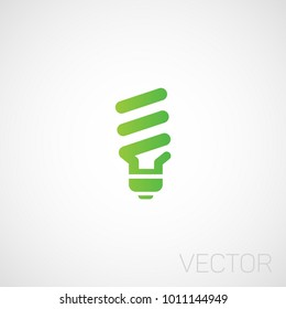 Vector green energy saving fluorescent lamp.