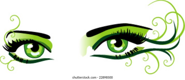 vector green eyes