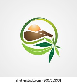 Vector Green Farm Weed Logo