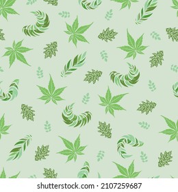 Vector Green Feather leaf seamless pattern. perfect for kitchen, fabric, scrapbooking, wallpaper, interior design projects