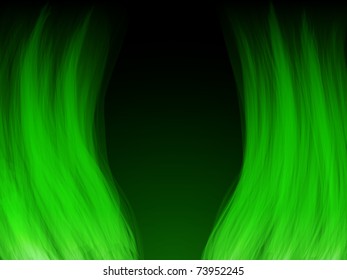 Vector - Green Flames. Color and forms are editable.