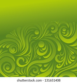 Vector green floral background