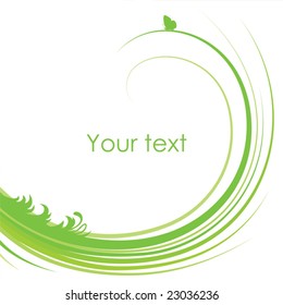 Vector. Green floral background