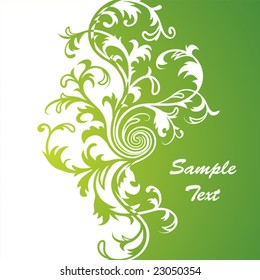 Vector. Green floral background