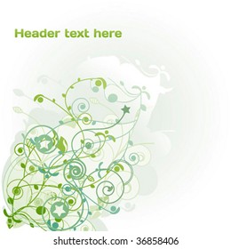 Vector green floral background.