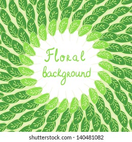 Vector green floral background with foliage