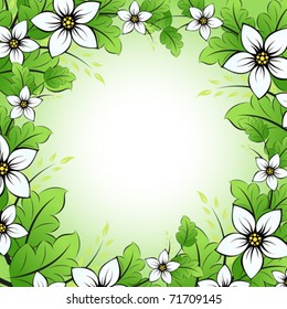 Vector green floral frame for your design