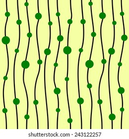 vector green floral pattern in modern abstract style for wallpaper