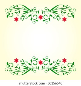 vector green floral template