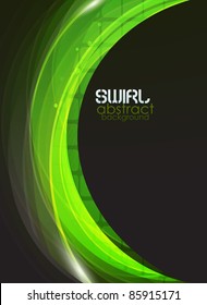 Vector green flow abstract background
