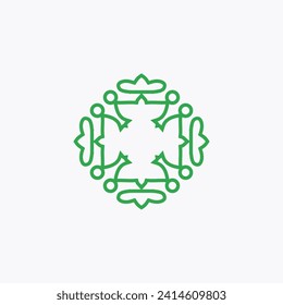 Vector Green Flower Luxury Logo