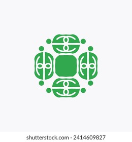 Vector Green Flower Luxury Logo