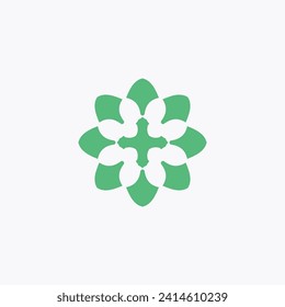 Vector Green Flower Luxury Logo