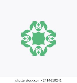 Vector Green Flower Luxury Logo