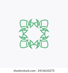 Vectorgrünes Blumenluxus-Logo