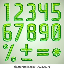 Vector green font numbers digits