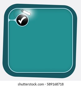 Vector green frame and check box with lighting