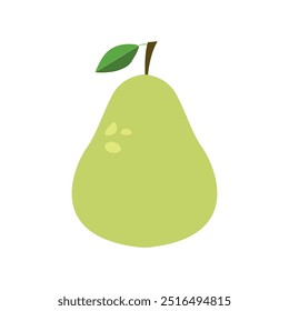 Icono de pera fresca verde Vector. Fruta de pera sobre fondo aislado blanco. 	