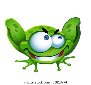 vector green frog