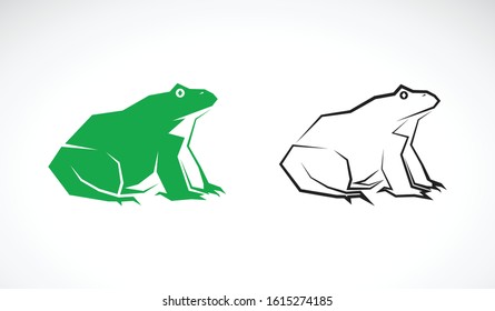 Vector of green frog design on white background. Amphibian. Animal. Frog Icon. Easy editable layered vector illustration.