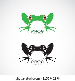 Vector of green frogs and black frog on white background. Amphibian. Animal. Frog Icon. Easy editable layered vector illustration.