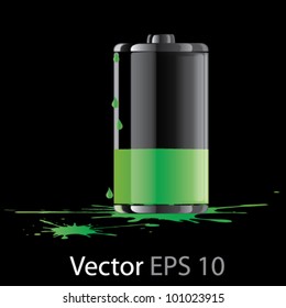 Vector green fuel cell ilustration