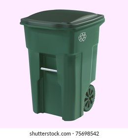 Vector Green Garbage Can