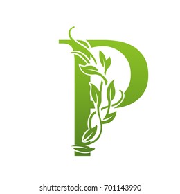 Vector Green Garden Letter P Logo
