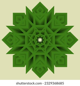 vector green geometric pattern. seamless ornament with round ornament.