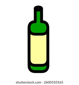 Vector with green glass bottle 