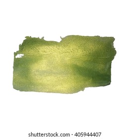 Vector green glittering paint smear stroke stain set. Abstract  textured art illustration. 
