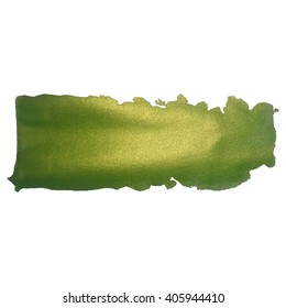 Vector green glittering paint smear stroke stain set. Abstract textured art illustration. 