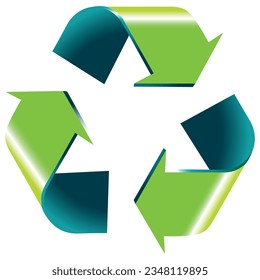 Vektorgrüne Globus-Erde mit Recyclingzeichen