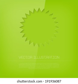 Vector green glossy cut out web badge