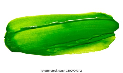Vector green glossy oil texture isolated on white - paint banner for Your design