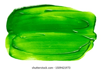Vector green glossy paint texture isolated on white - acrylic banner for Your design
