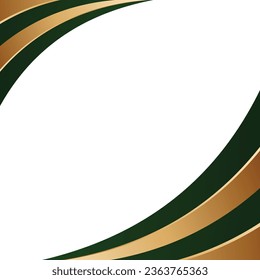 Vector green and golden wavy shapes template